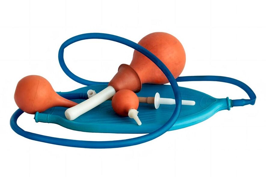 klizma, skirta pašalinti parazitus iš organizmo